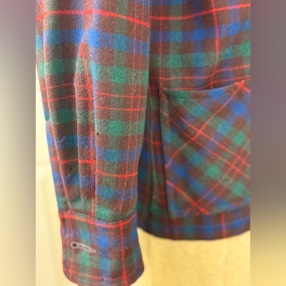 PENDLETON 1940's VINTAGE 50's Classic ORIGINAL 49er Jacket Tartan Plaid Wool M/L - Picture 10 of 16